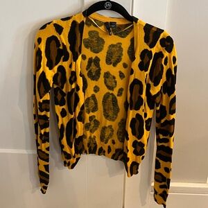 H & M Leopard Print Cardigan Size 4
